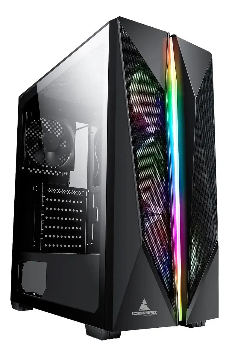 Chasis Atx Gamer Iceberg Flow X Plus 6 Ventiladores Argb